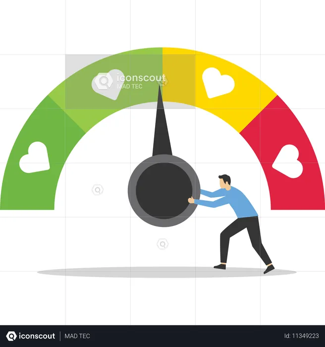 Businessman measuring performance meter  Illustration