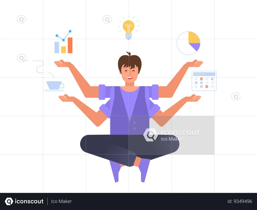Businessman Meditating  Illustration