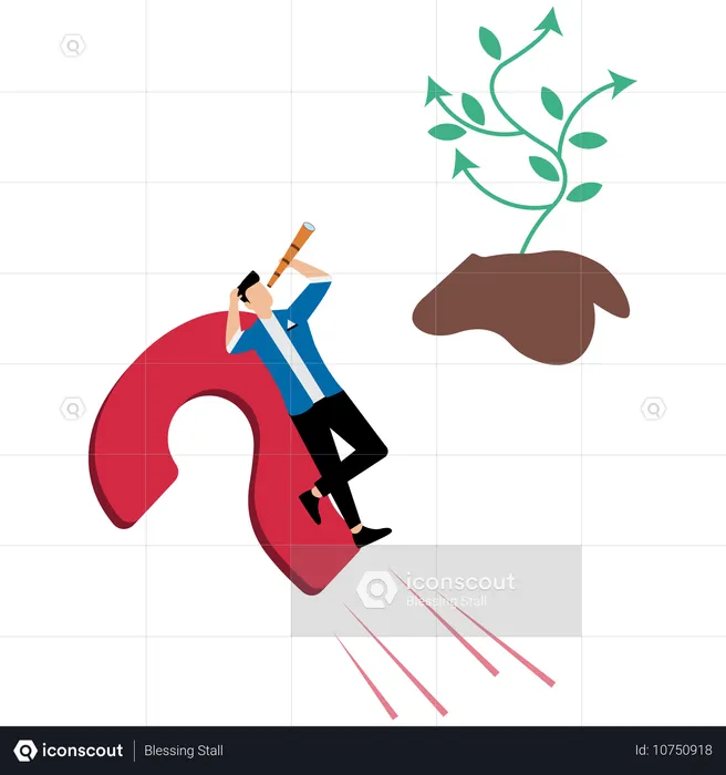 Businessman monitoring business expansion  Illustration