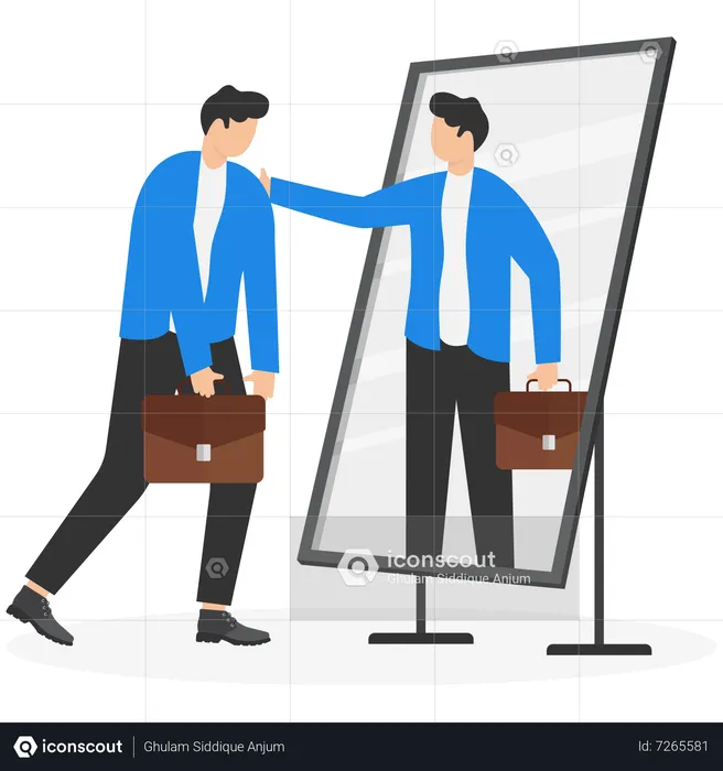 Businessman motivating self  Illustration