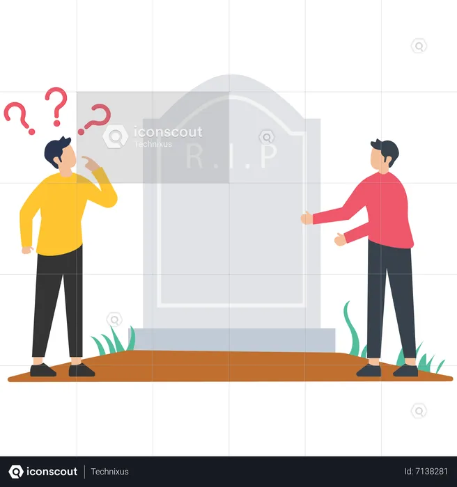 Businessman mourning at demise  Illustration