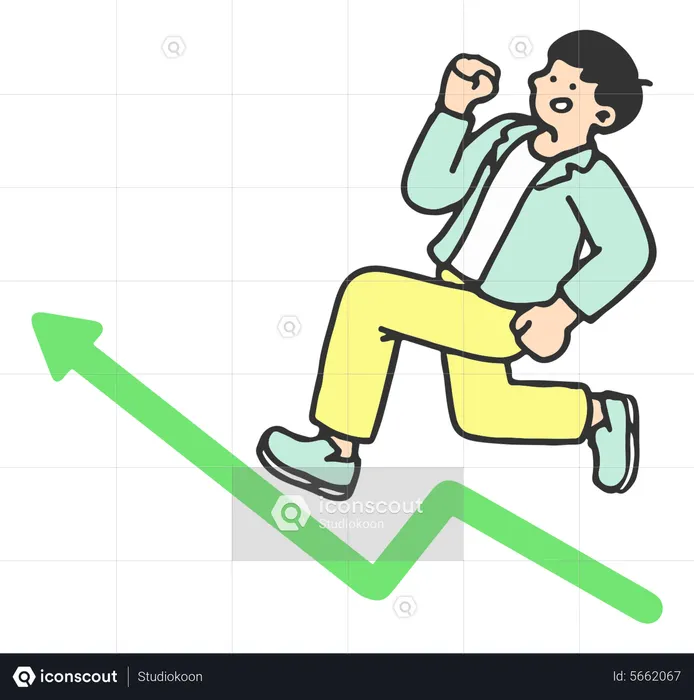 Businessman moving towards growth  Illustration