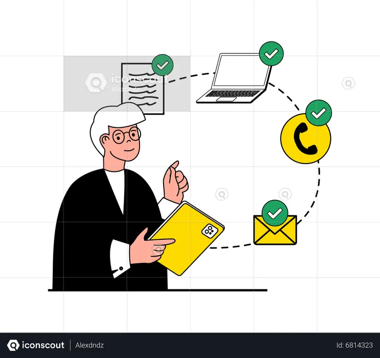 Businessman multitasking  Illustration