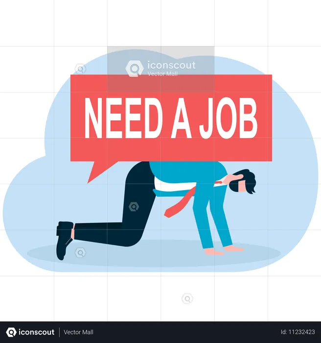 Businessman needing job  Illustration