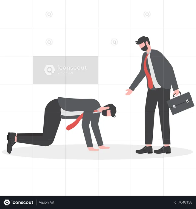 Businessman offer helping hand to pull fail partner or colleague  Illustration