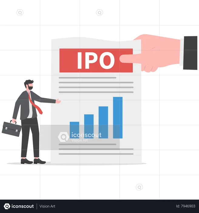 Businessman offer Investing in initial public offering  Illustration