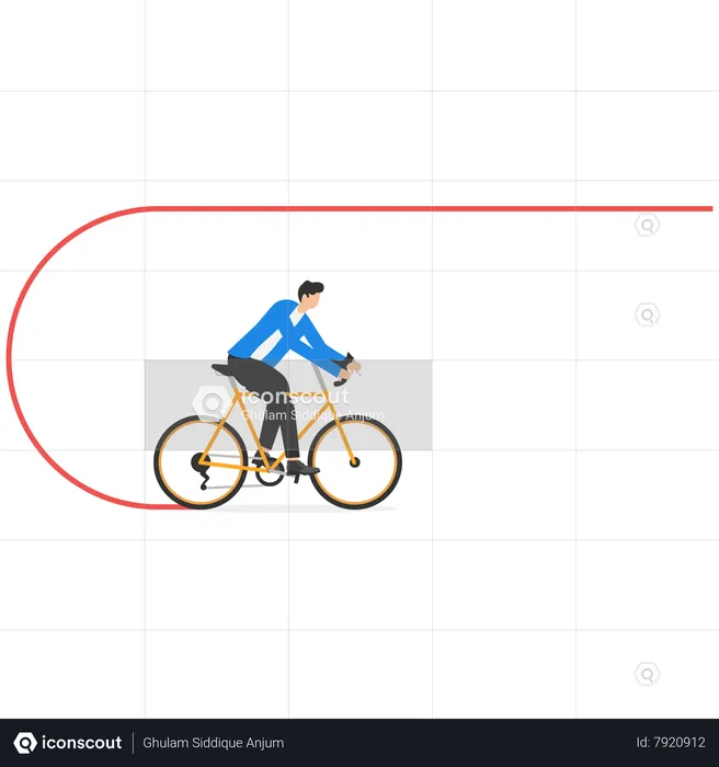 Businessman On A Bicycle  Illustration