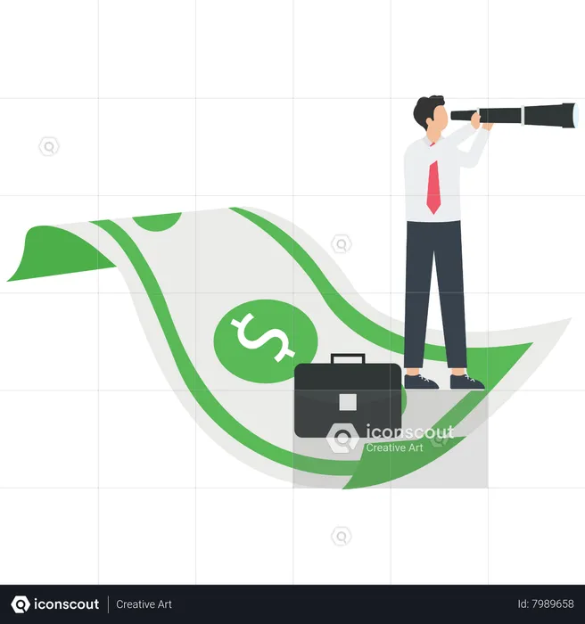 Businessman on banknote  Illustration
