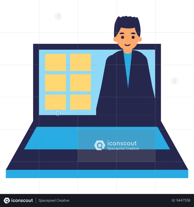 Businessman online meeting  Illustration
