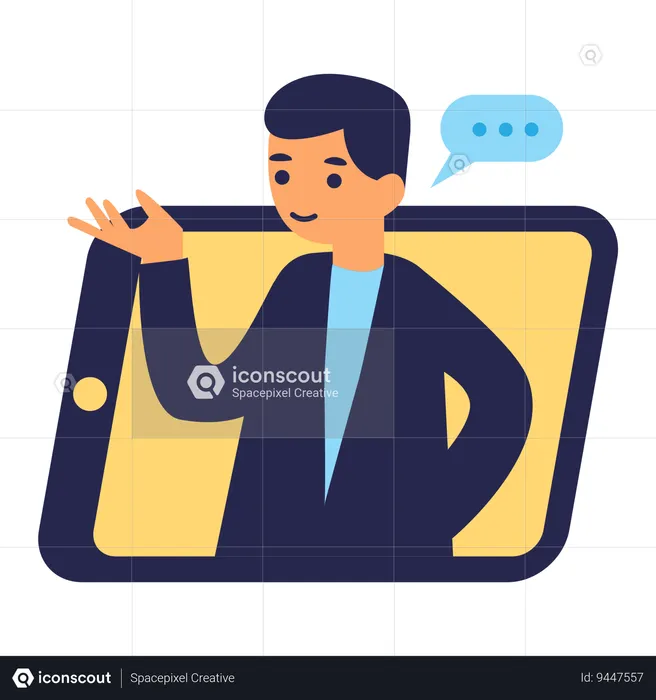 Businessman online presentation  Illustration
