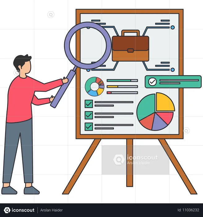 Businessman organising business project  Illustration