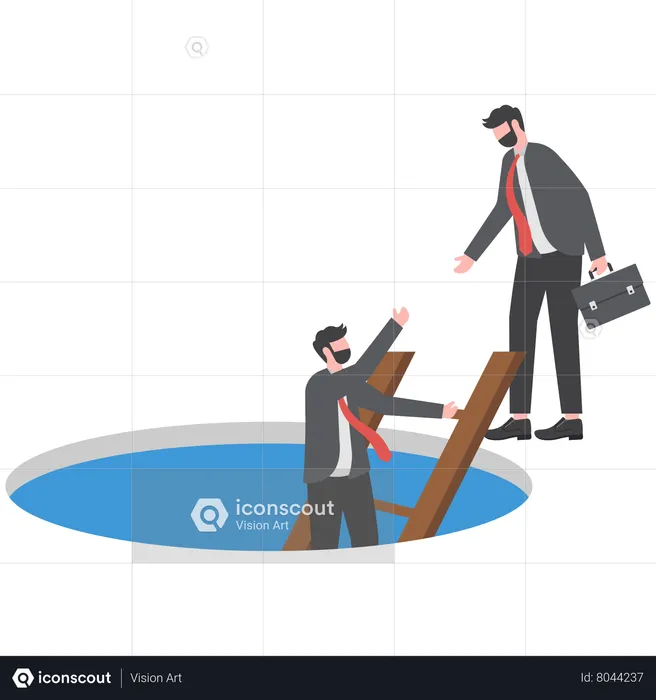 Businessman out from comfort zone  Illustration