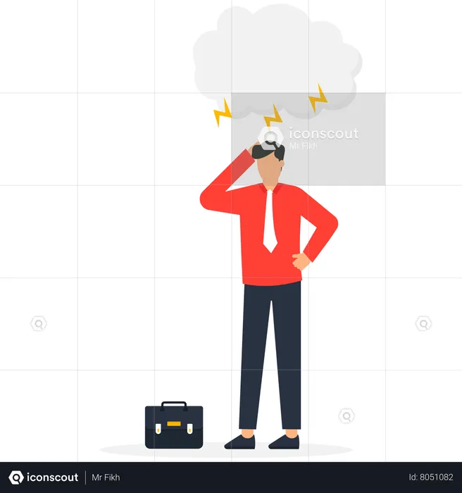 Businessman overcome risk  Illustration