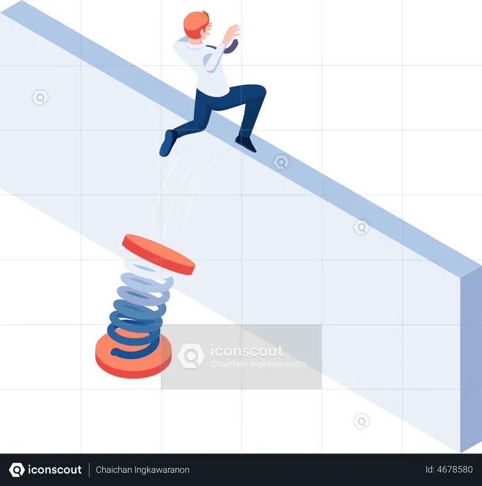 Businessman overcoming obstacles  Illustration