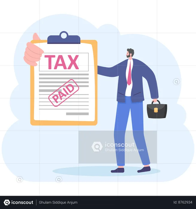 Businessman paid tax  Illustration