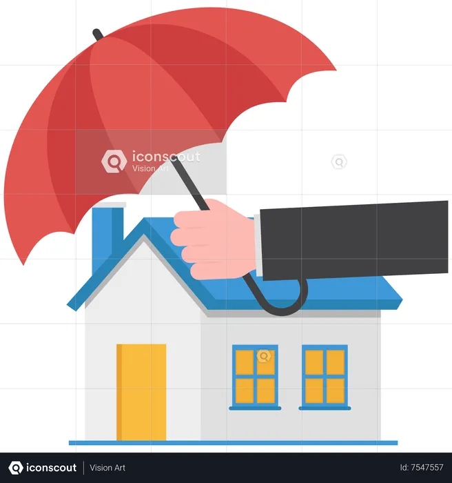 Businessman palm hand cover to protect as insurance coverage  Illustration