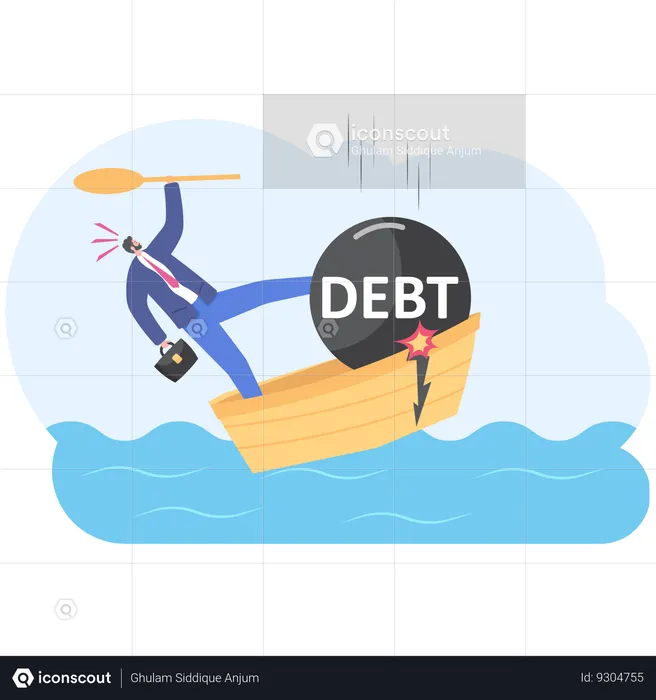 Businessman paying heavy taxes  Illustration