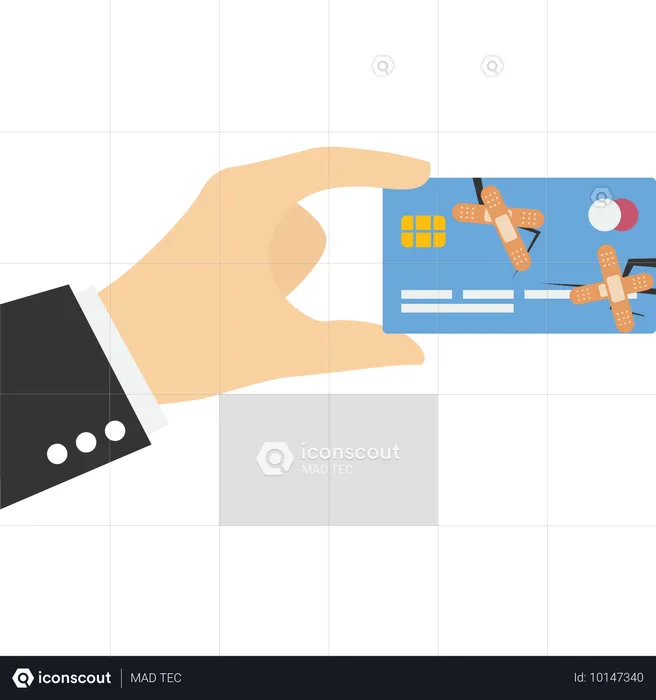 Businessman paying shopping bills from credit card  Illustration