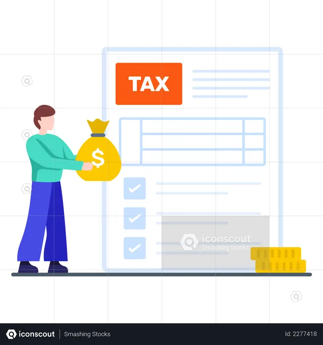 Businessman paying tax  Illustration
