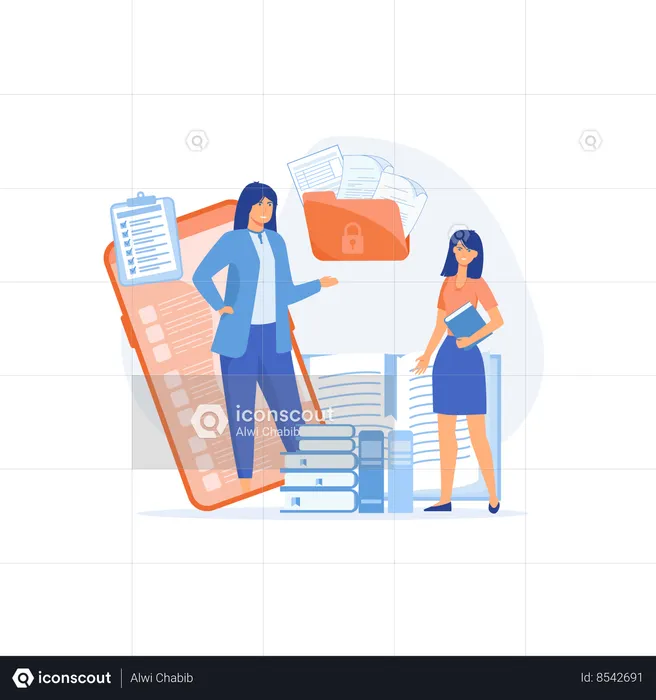 Businessman Personal Assistant Online Service  Illustration