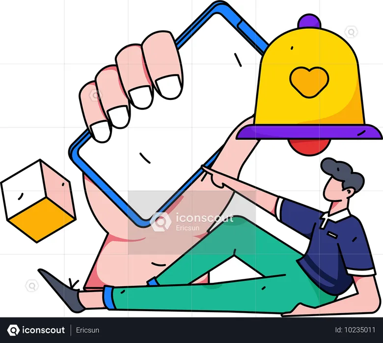 Businessman phone ringing due to message notification  Illustration