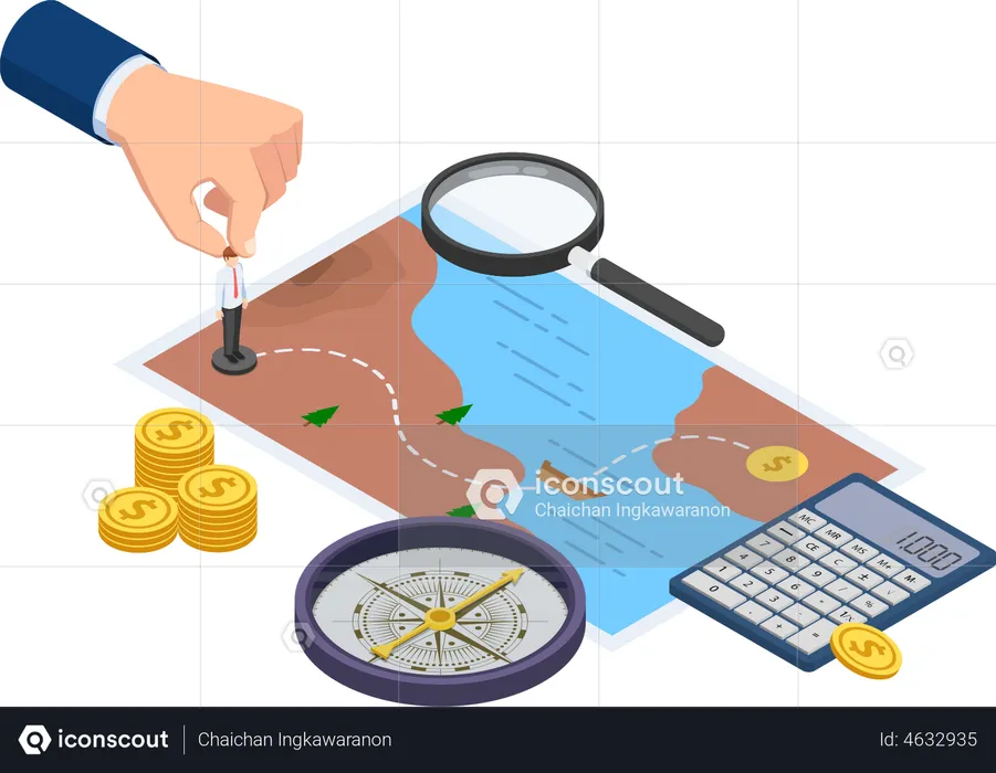 Businessman planning business strategy  Illustration