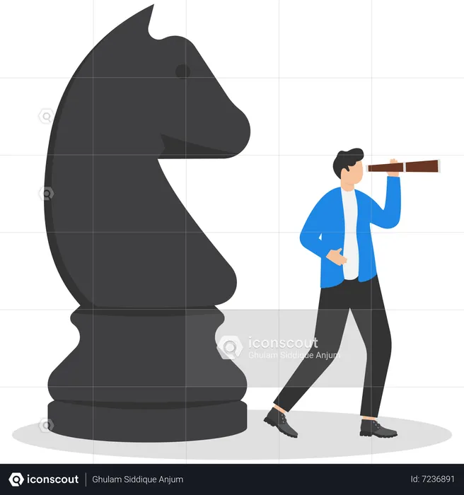 Businessman planning strategy  Illustration