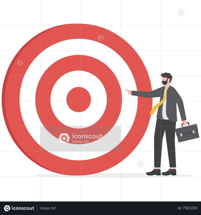Businessman pointing at target vision  Illustration