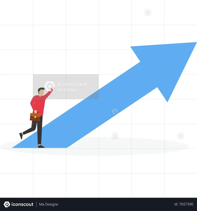 Businessman pointing direction for success  Illustration