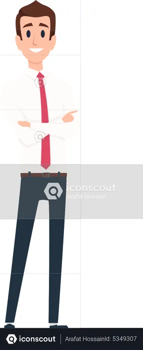 Businessman pointing managers male workers standing  Illustration