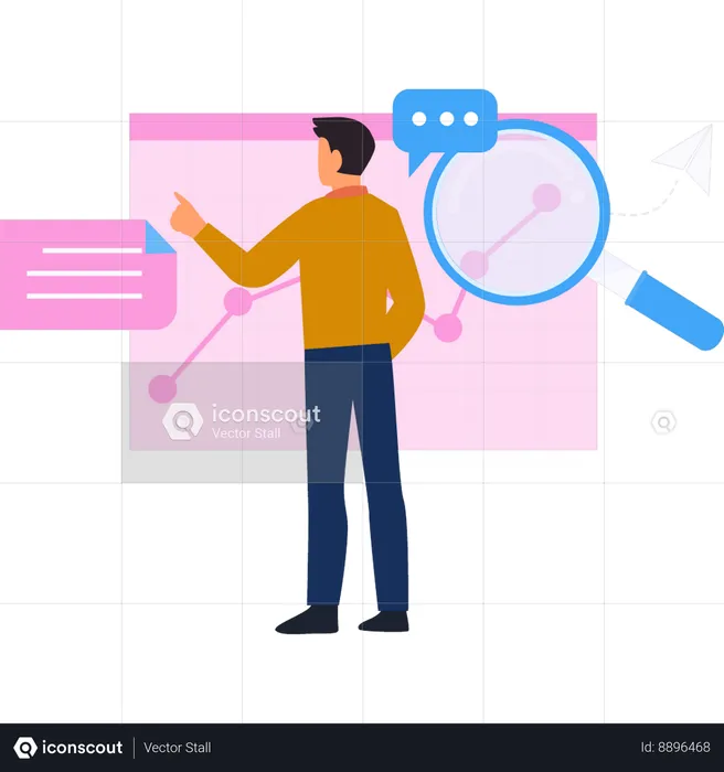 Businessman pointing to web page  Illustration