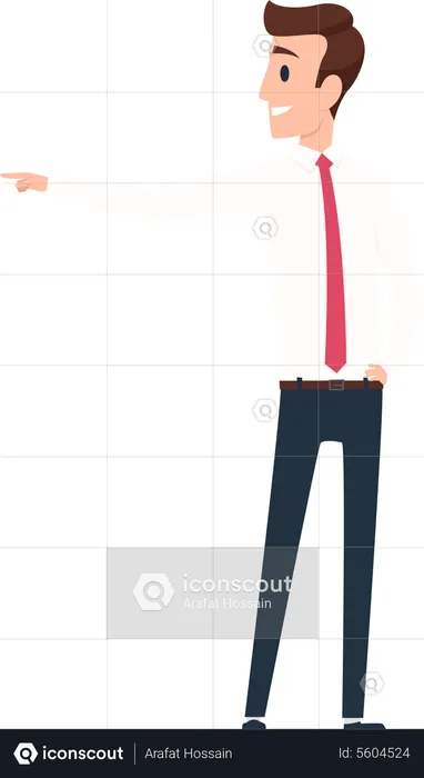 Businessman pointing towards left  Illustration