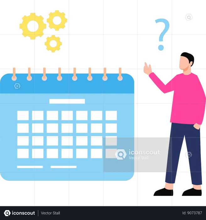 Businessman prepares task schedule  Illustration