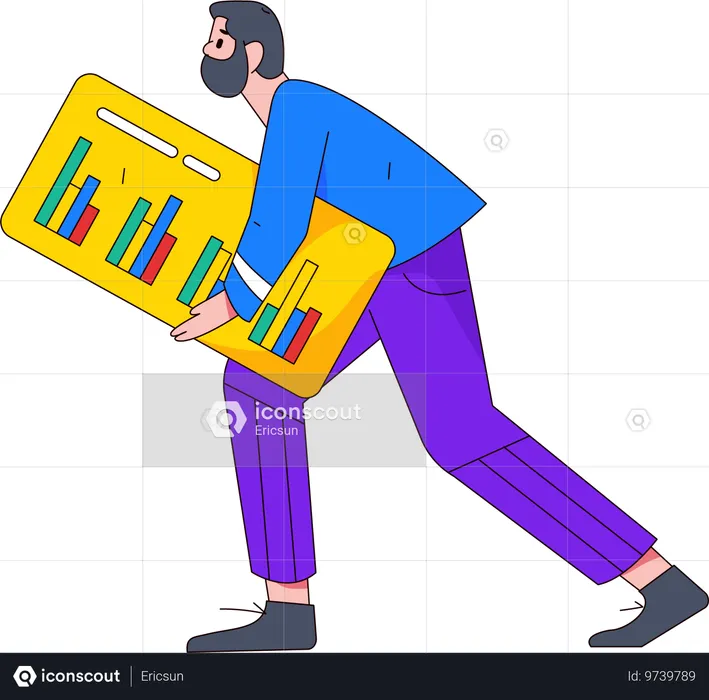 Businessman preparing analysis page  Illustration