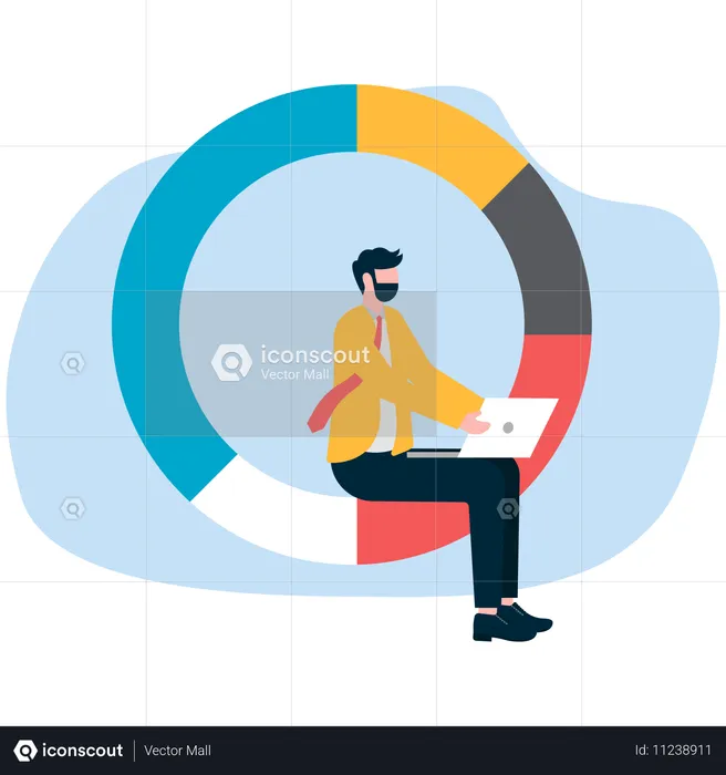 Businessman preparing financial report  Illustration