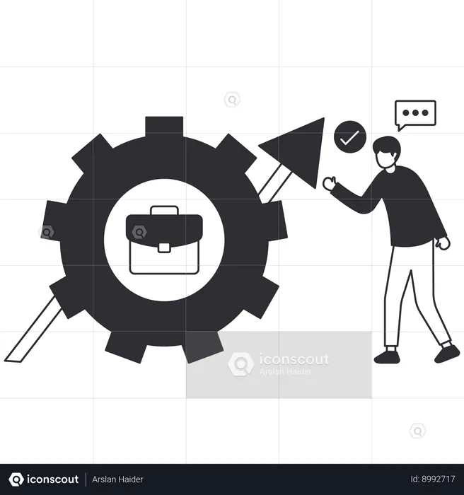 Businessman preparing growth strategy  Illustration