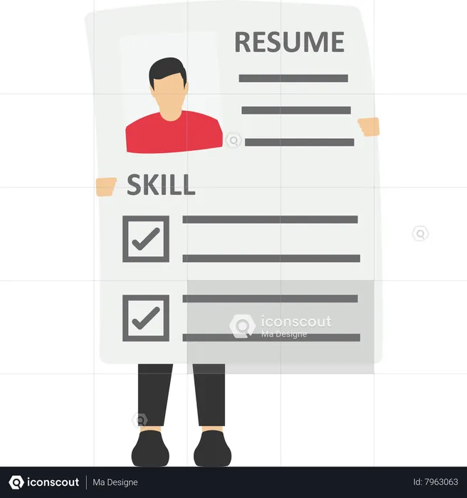 Businessman present his working profile for hiring  Illustration