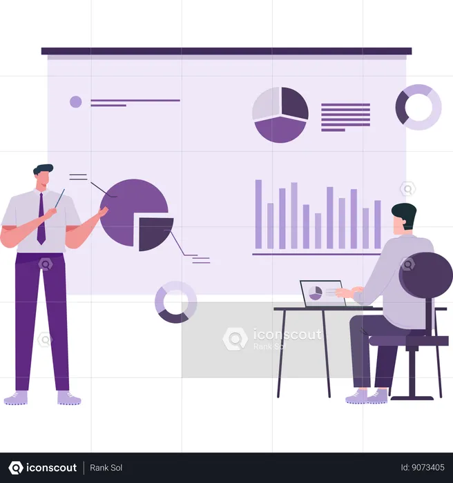 Businessman presenting about the company's business targets  Illustration