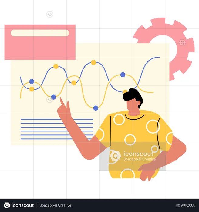 Businessman presenting analysis report in meeting  Illustration