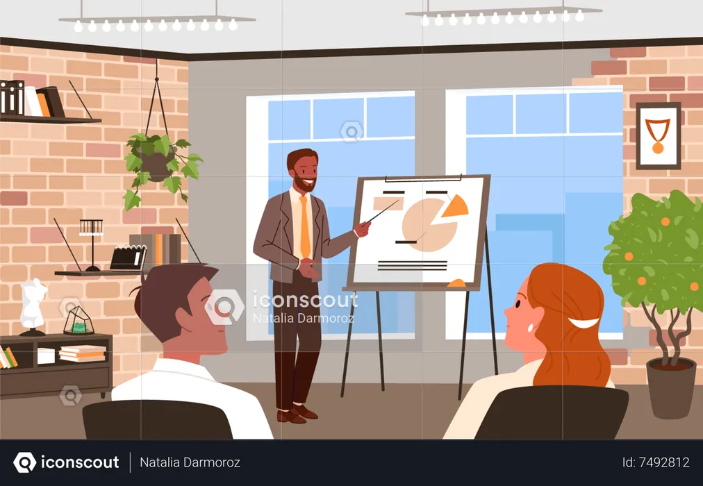 Businessman Presenting analytics graph  Illustration