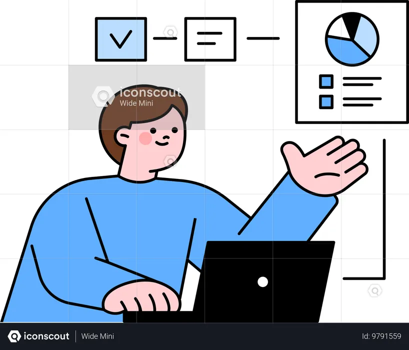 Businessman presenting business report  Illustration