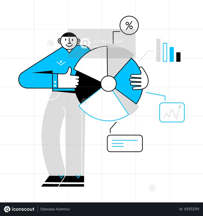 Businessman Presenting Data  Illustration