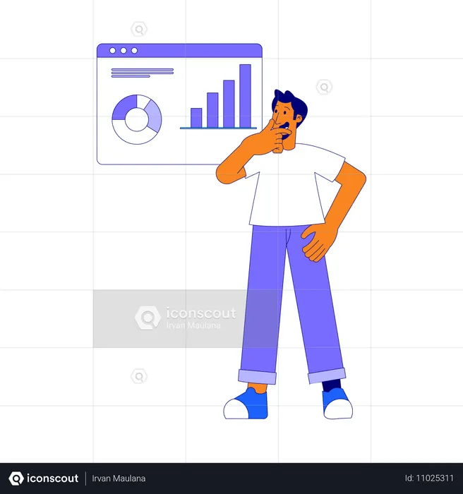 Businessman presenting data in meeting  Illustration