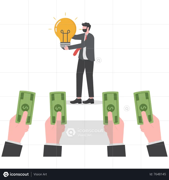 Businessman presenting ideas  Illustration