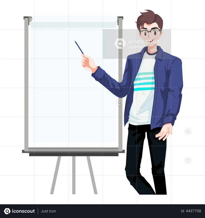 Businessman presenting something  Illustration