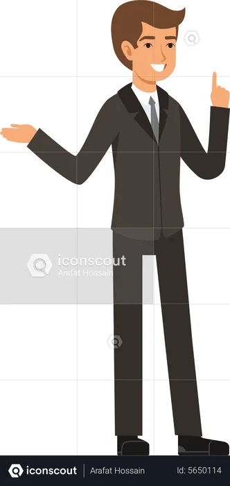 Businessman presenting something  Illustration