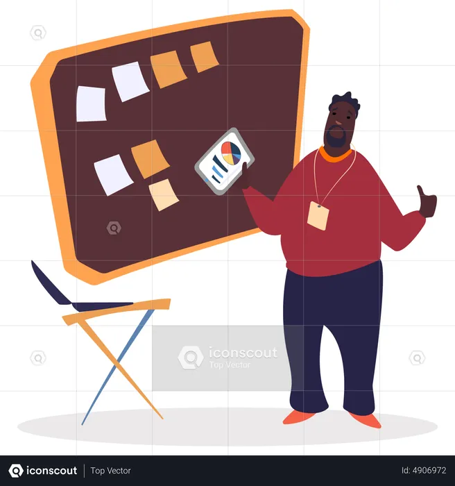 Businessman presenting task  Illustration