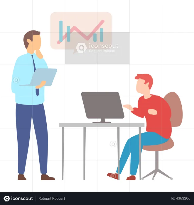 Businessman presenting to employee  Illustration