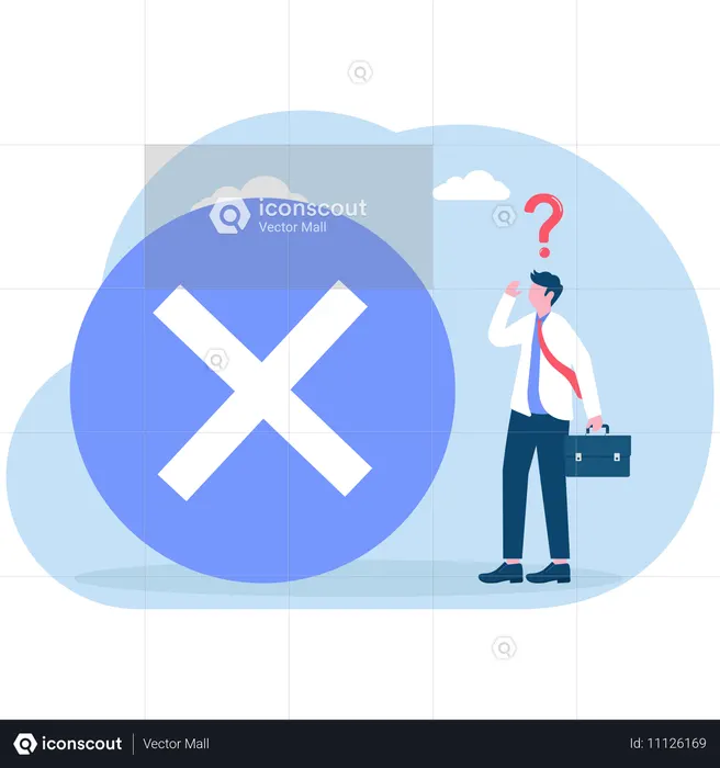 Businessman prohibits from passing  Illustration