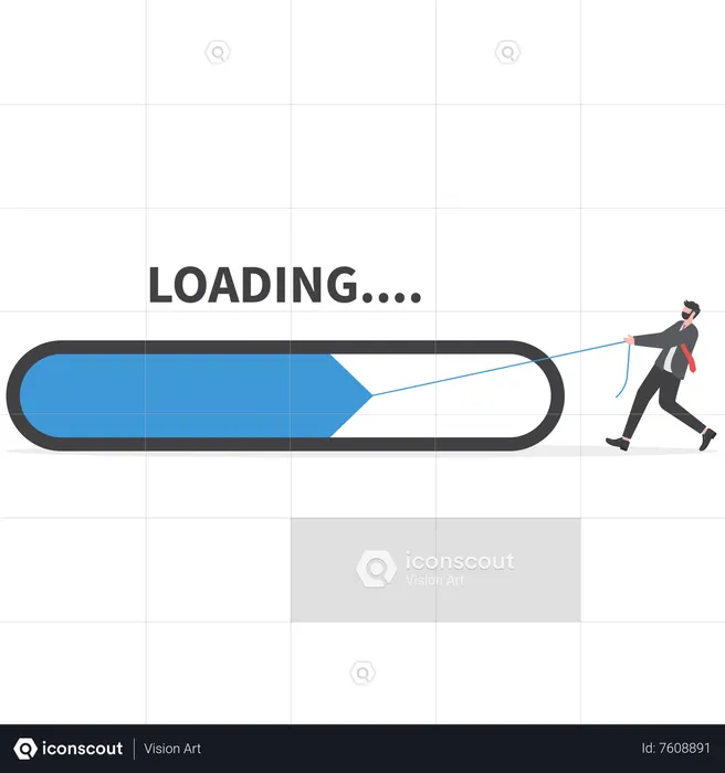 Businessman pulling load bar  Illustration